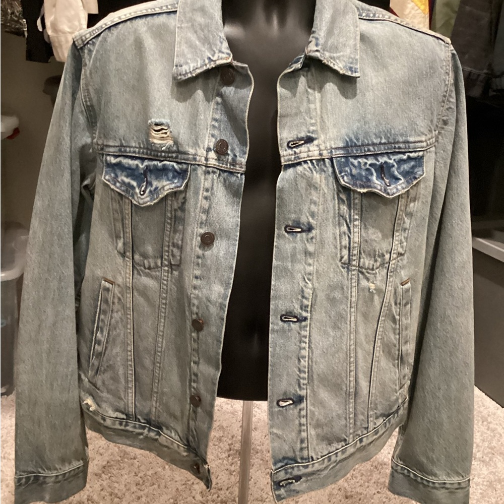 GAP Light Blue Distressed Jean Jacket